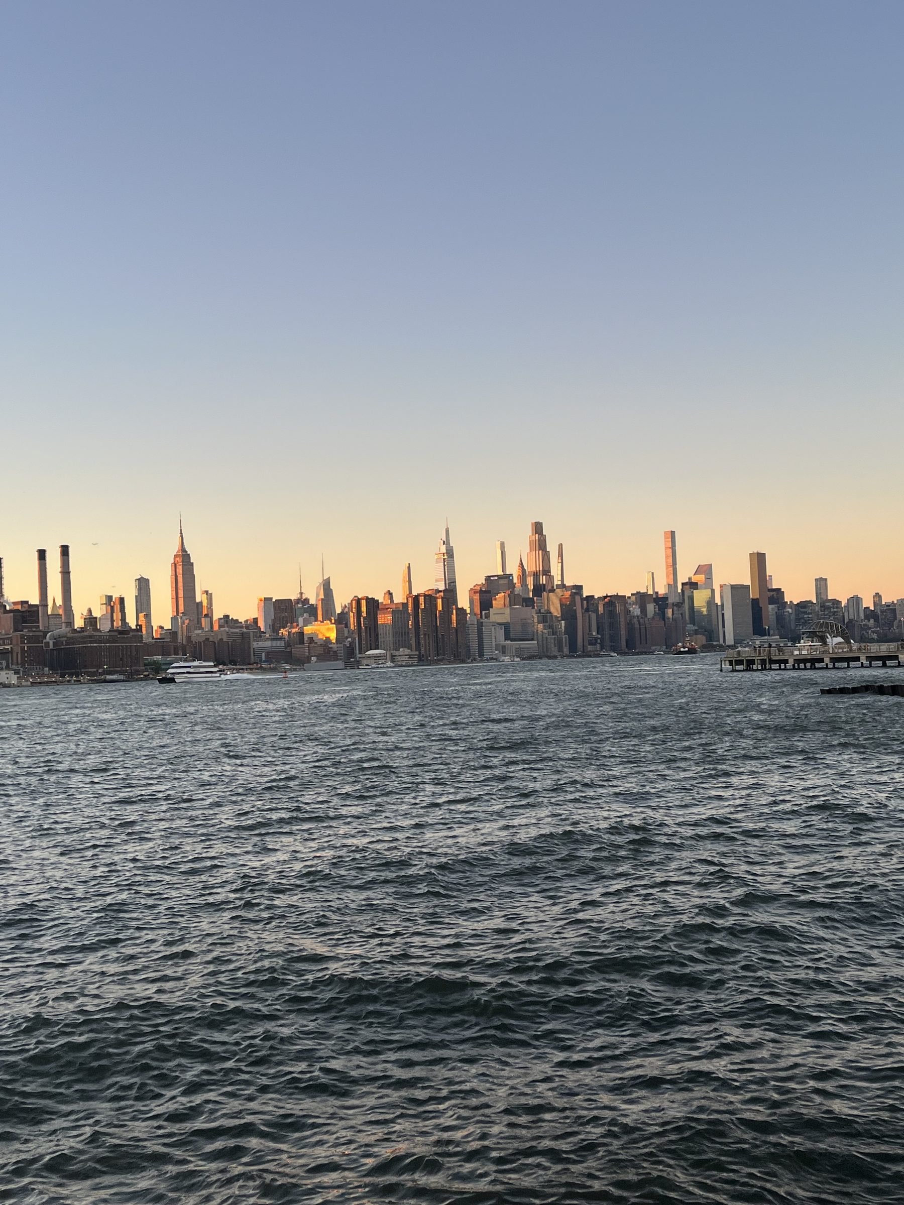 Midtown Manhattan skyline at golden hour